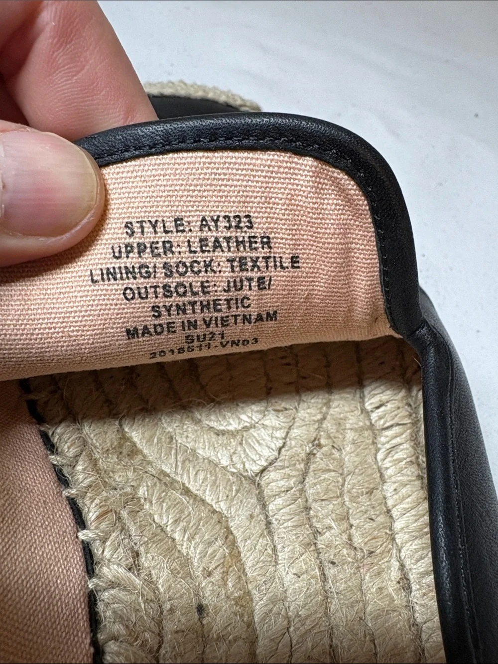 J. crew Black Leather and Jute Espadrille Mule Size 7.5